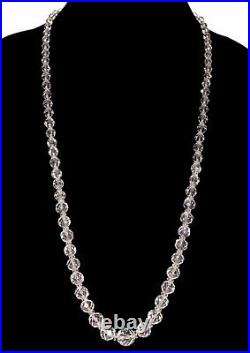Vtg Art Deco Faceted Rock Crystal Chained Bead Necklace 31