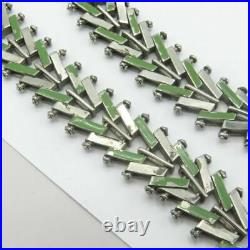 Vtg Art Deco Machine Age Chrome Enamel Jakob Bengel Necklace Bracelet Set