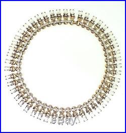 Vtg Philippe Trifari ART DECO Style Rhinestone Crystal Collar NECKLACE
